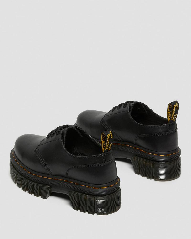 Black Men's Dr Martens Audrick Nappa Leather Platform Shoes | CA 625SGL